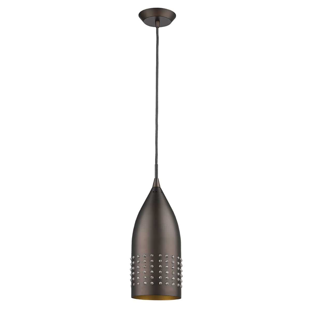 Bronze Hanging Light with Glass Studs - Homeroots