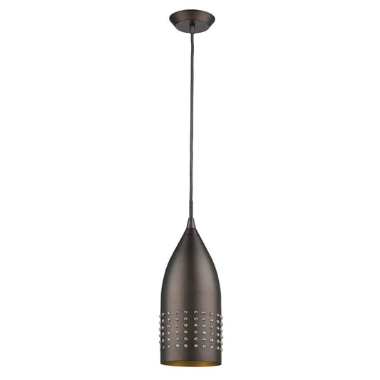Bronze Hanging Light with Glass Studs - Homeroots