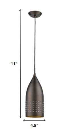 Bronze Hanging Light with Glass Studs - Homeroots - Flyclothing LLC