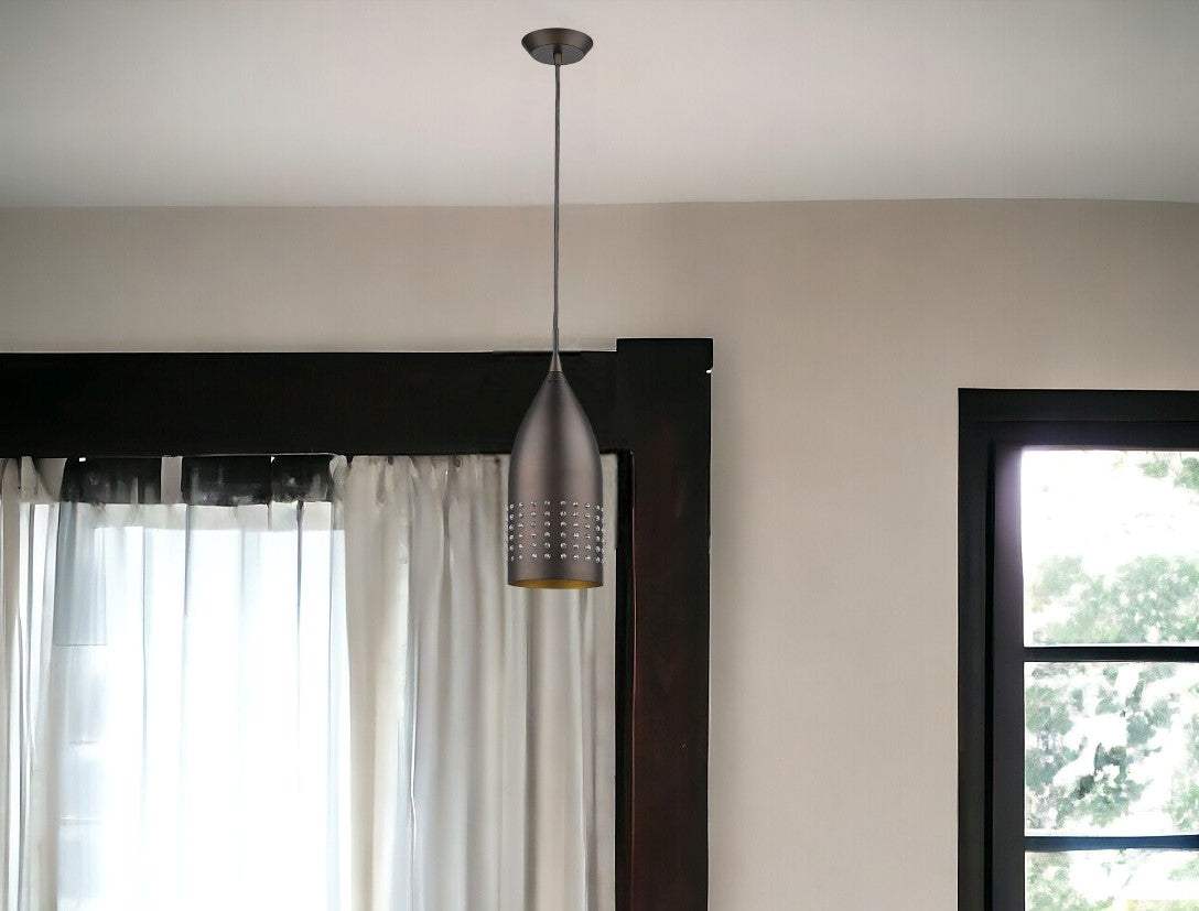 Bronze Hanging Light with Glass Studs - Homeroots - Flyclothing LLC
