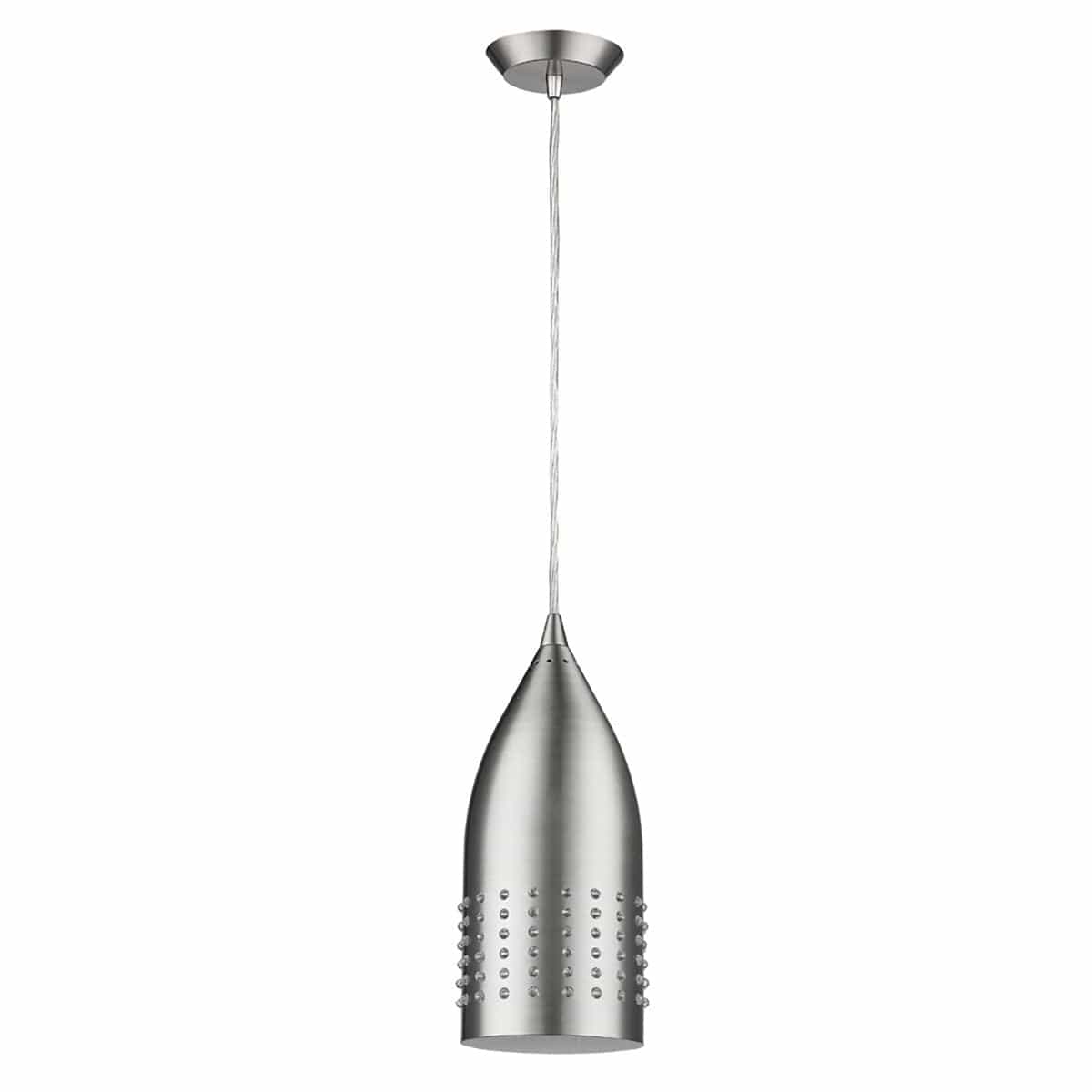 Silver Hanging Light with Glass Studs - Homeroots