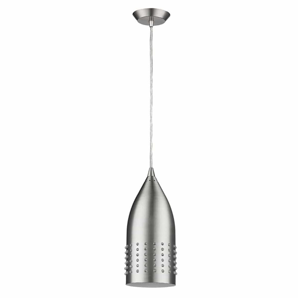 Silver Hanging Light with Glass Studs - Homeroots