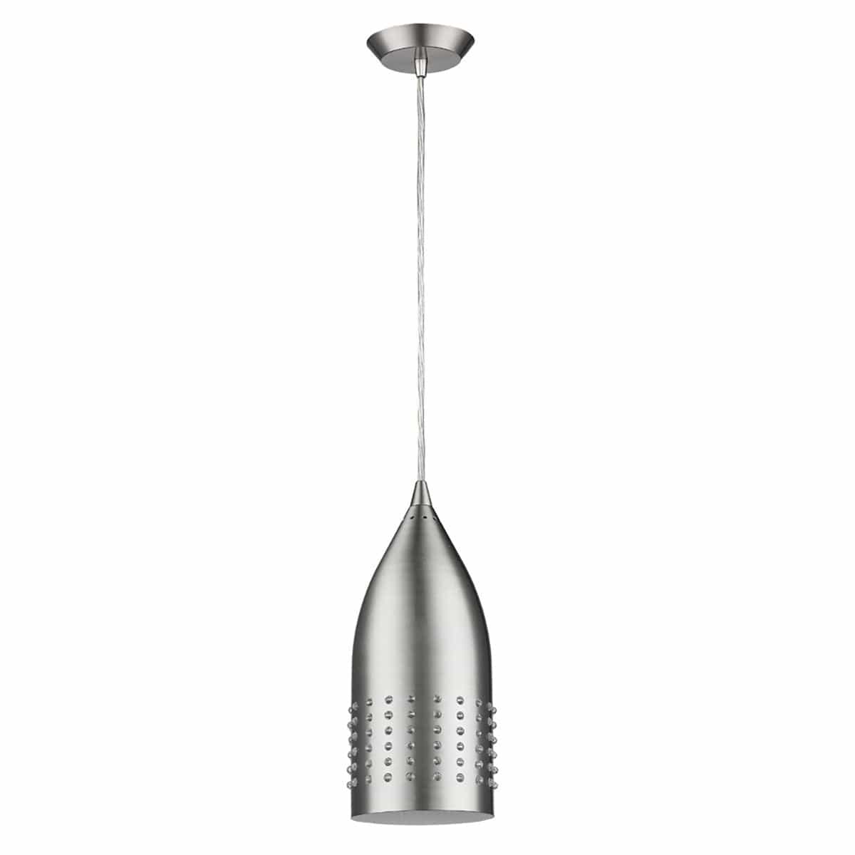 Silver Hanging Light with Glass Studs - Homeroots