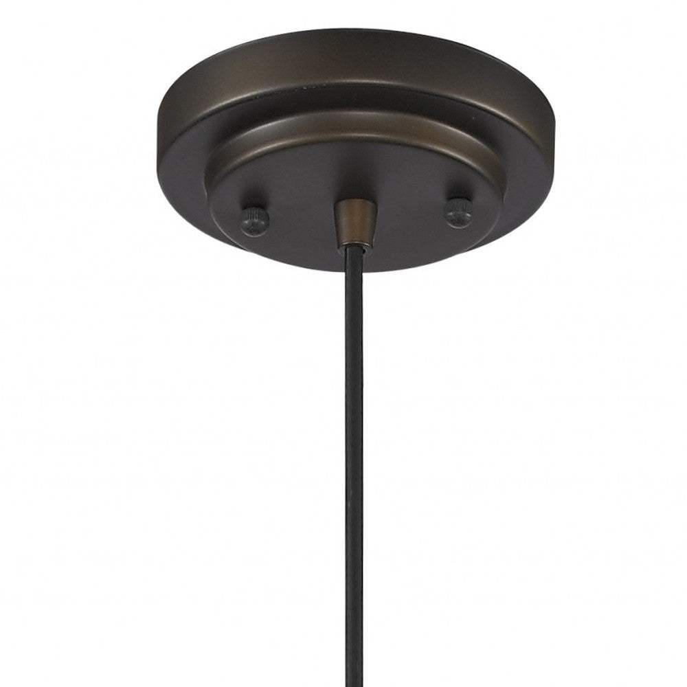 Antique Bronze Hanging Light with Textured Glass Shade - Homeroots - Flyclothing LLC
