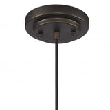 Antique Bronze Hanging Light with Textured Glass Shade - Homeroots - Flyclothing LLC