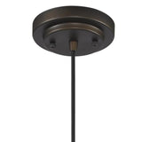Antique Bronze Hanging Light with Textured Glass Shade - Homeroots