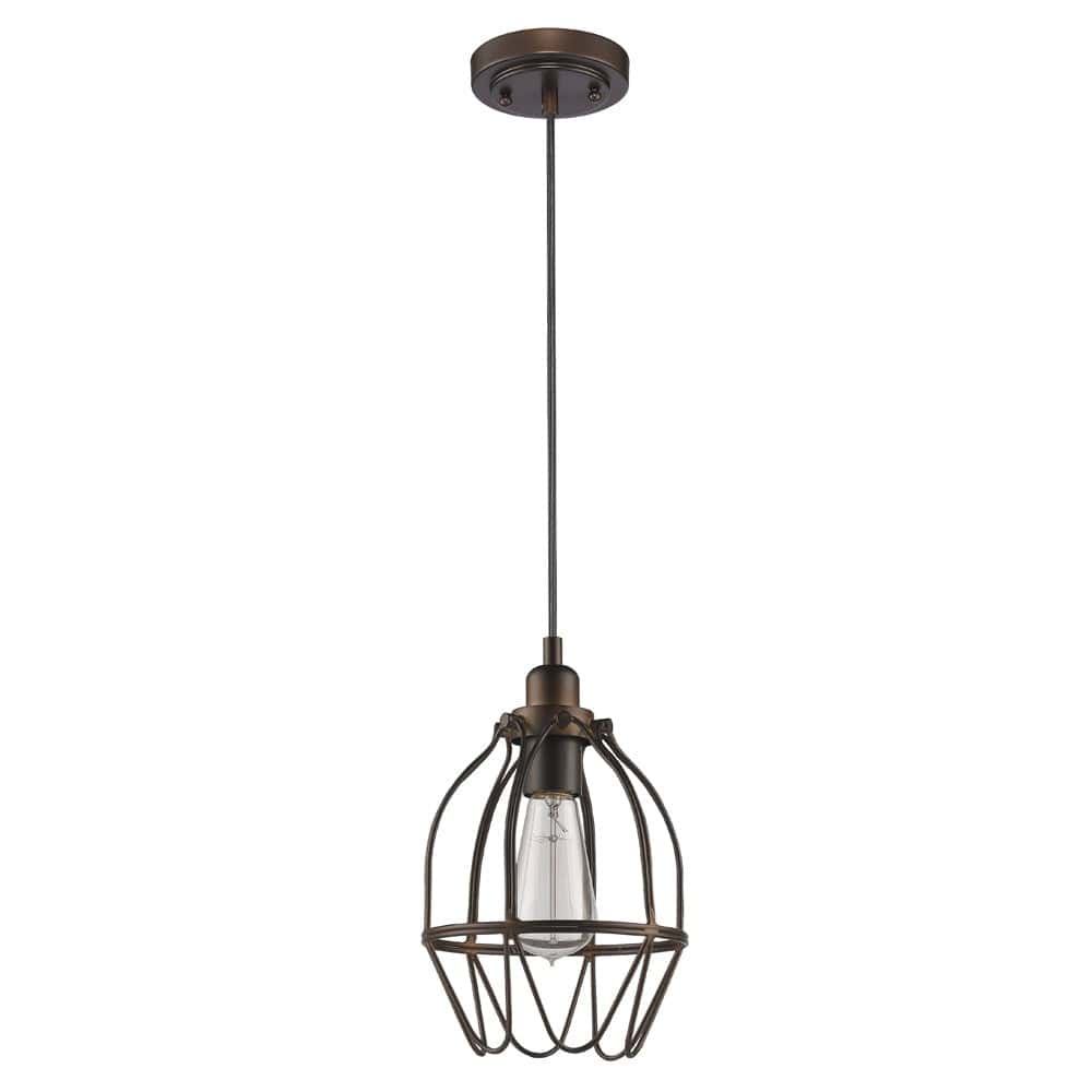 Antique Bronze Wire Pendant Hanging Light - Homeroots