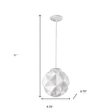 Nova 1-Light White Mini Pendant With Geometric Globe Shade - Homeroots - Flyclothing LLC