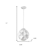 Nova 1-Light White Mini Pendant With Geometric Globe Shade - Homeroots - Flyclothing LLC