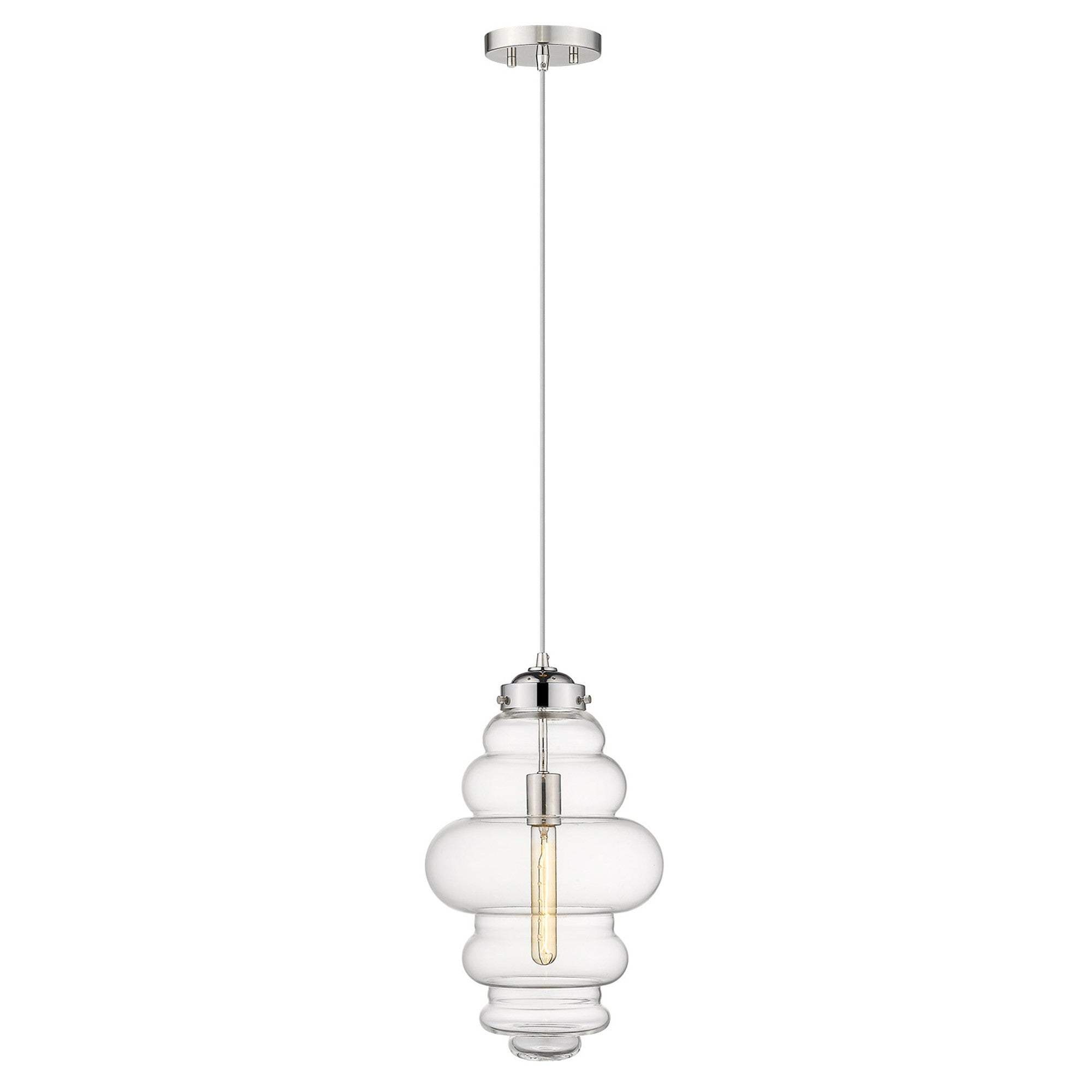 Ballina 1-Light Polished Nickel Mini-Pendant - Homeroots - Flyclothing LLC