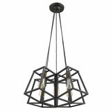 Bronze Lantern Five Light Metal Dimmable Chandelier - Homeroots