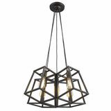 Bronze Lantern Five Light Metal Dimmable Chandelier - Homeroots