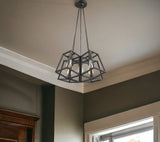 Bronze Lantern Five Light Metal Dimmable Chandelier - Homeroots