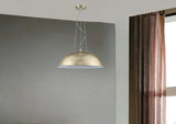 Layla 1-Light Washed Gold Bowl Pendant With Gloss White Interior Shade - Homeroots