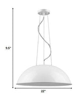 Layla 1-Light White Bowl Pendant - Homeroots - Flyclothing LLC