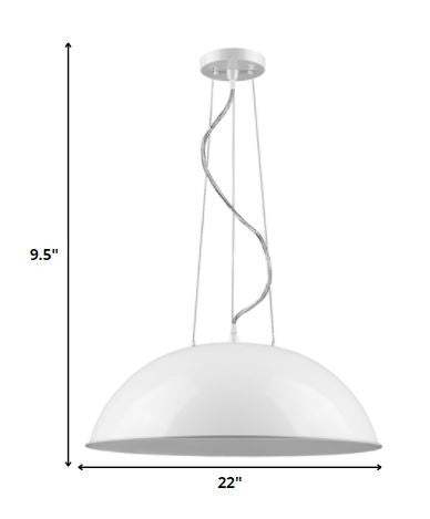 Layla 1-Light White Bowl Pendant - Homeroots - Flyclothing LLC