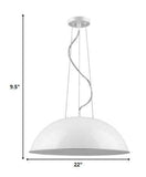 Layla 1-Light White Bowl Pendant - Homeroots - Flyclothing LLC