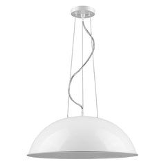 Layla 1-Light White Bowl Pendant - Homeroots