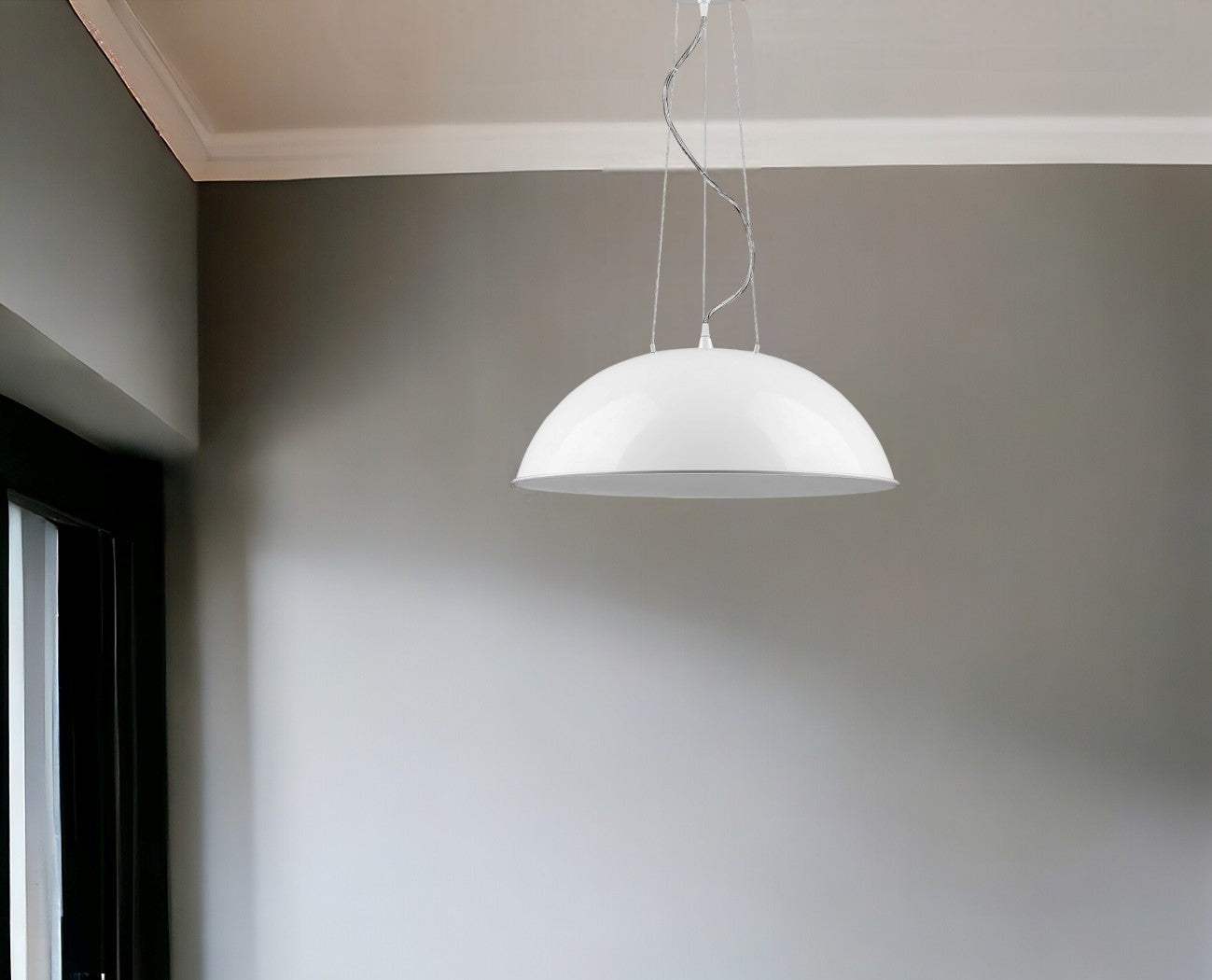 Layla 1-Light White Bowl Pendant - Homeroots - Flyclothing LLC