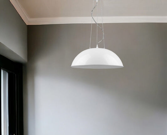 Layla 1-Light White Bowl Pendant - Homeroots