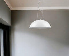 Layla 1-Light White Bowl Pendant - Homeroots