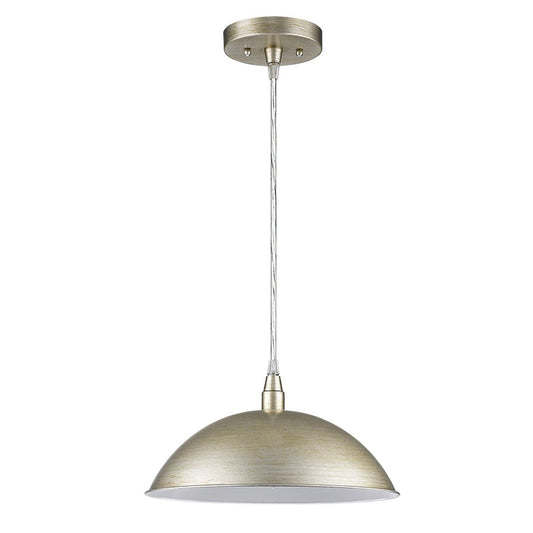 Silver Metal Hanging Light with Dome Shade - Homeroots