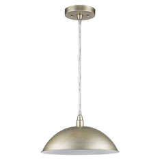 Silver Metal Hanging Light with Dome Shade - Homeroots