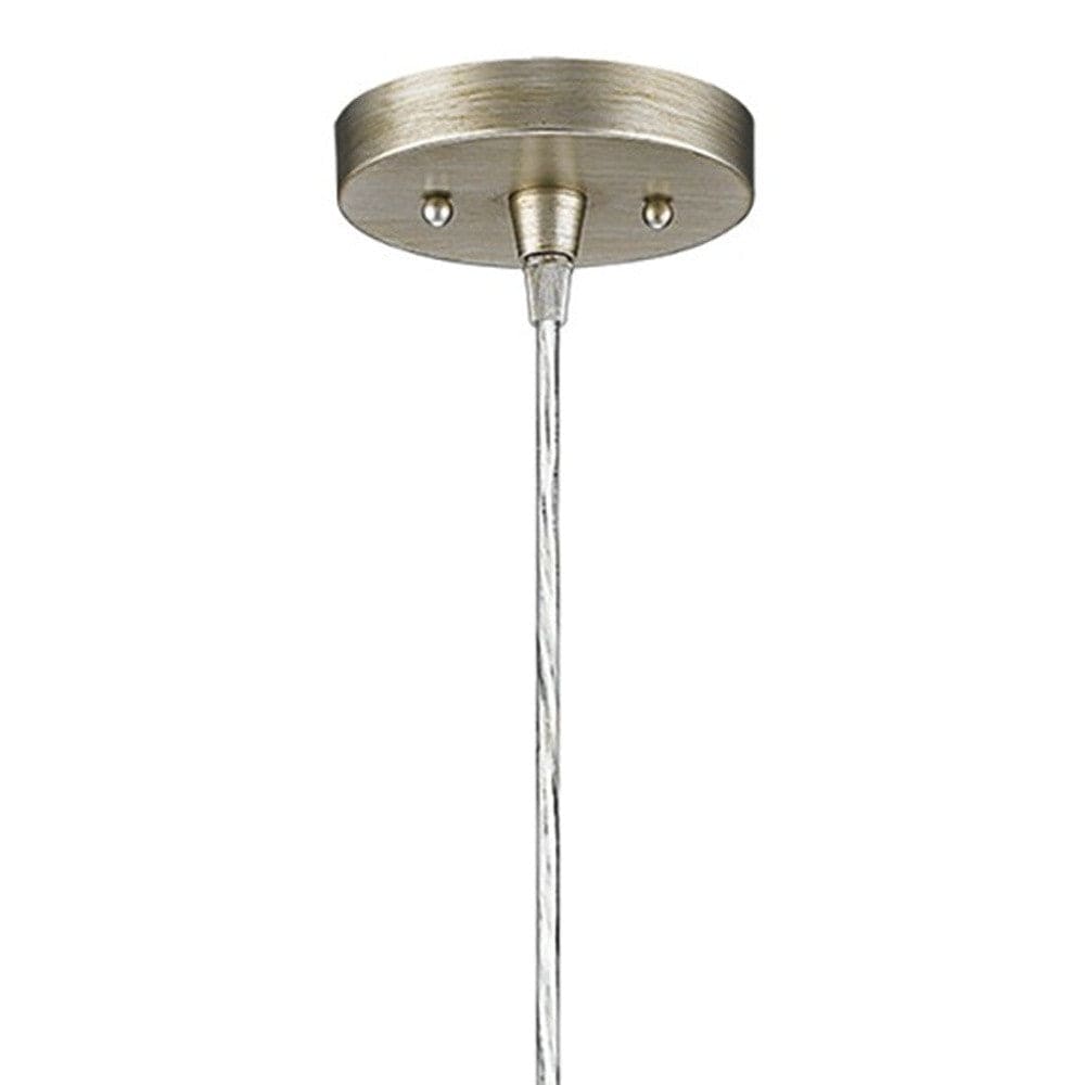 Silver Metal Hanging Light with Dome Shade - Homeroots