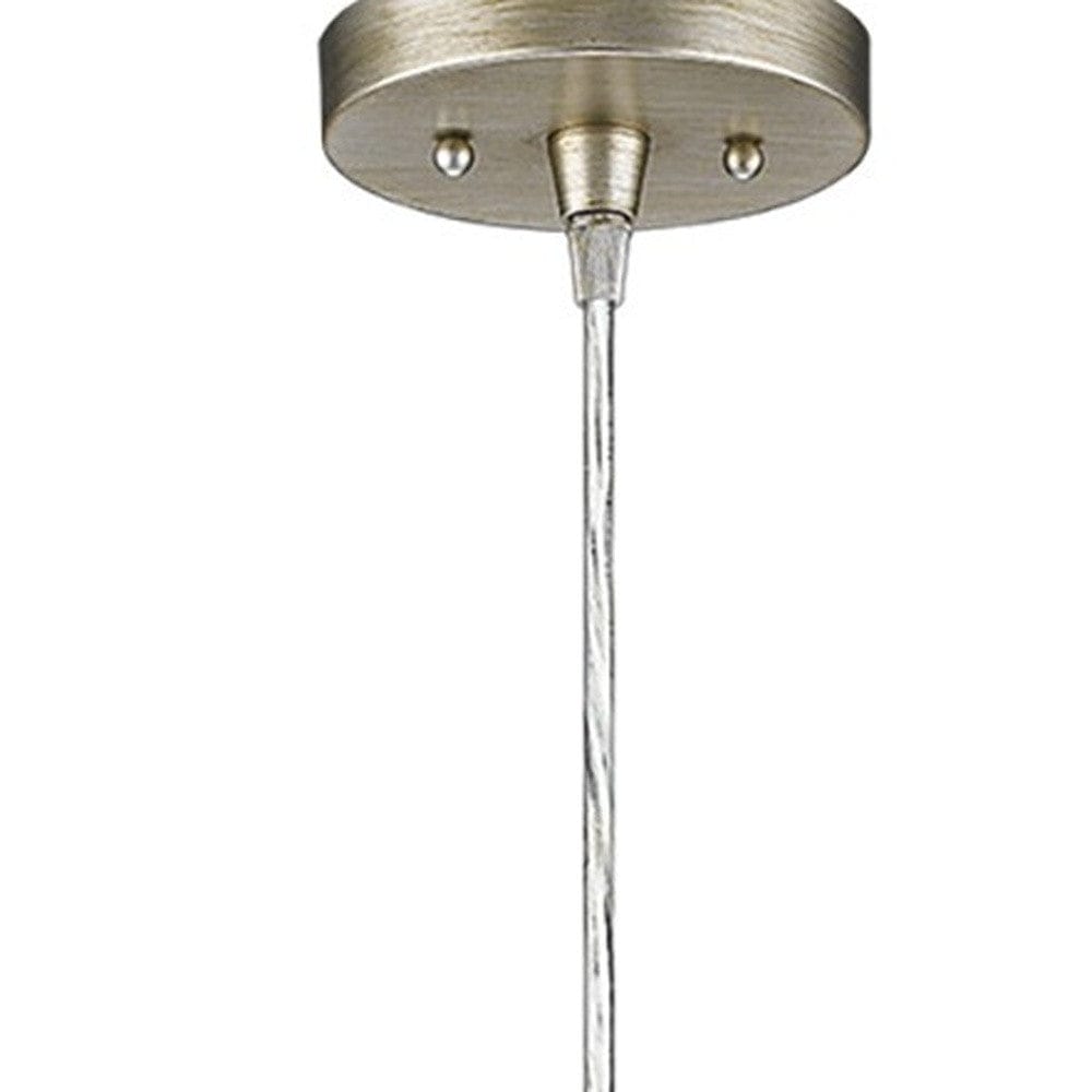 Silver Metal Hanging Light with Dome Shade - Homeroots