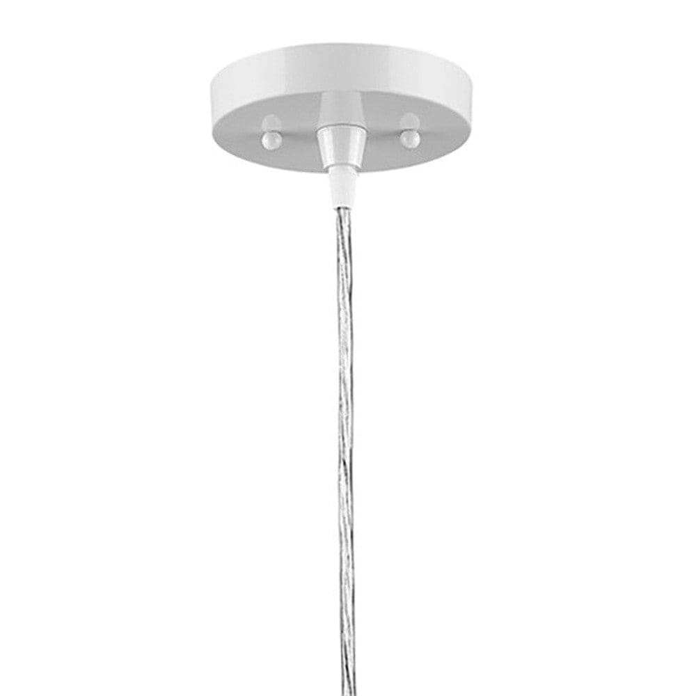 White Metal Hanging Light with Dome Shade - Homeroots - Flyclothing LLC