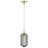 Gold and Black Metal Cage Pendant Hanging Light - Homeroots - Flyclothing LLC