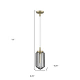 Gold and Black Metal Cage Pendant Hanging Light - Homeroots - Flyclothing LLC