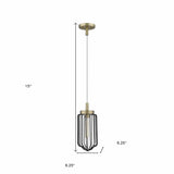 Gold and Black Metal Cage Pendant Hanging Light - Homeroots - Flyclothing LLC