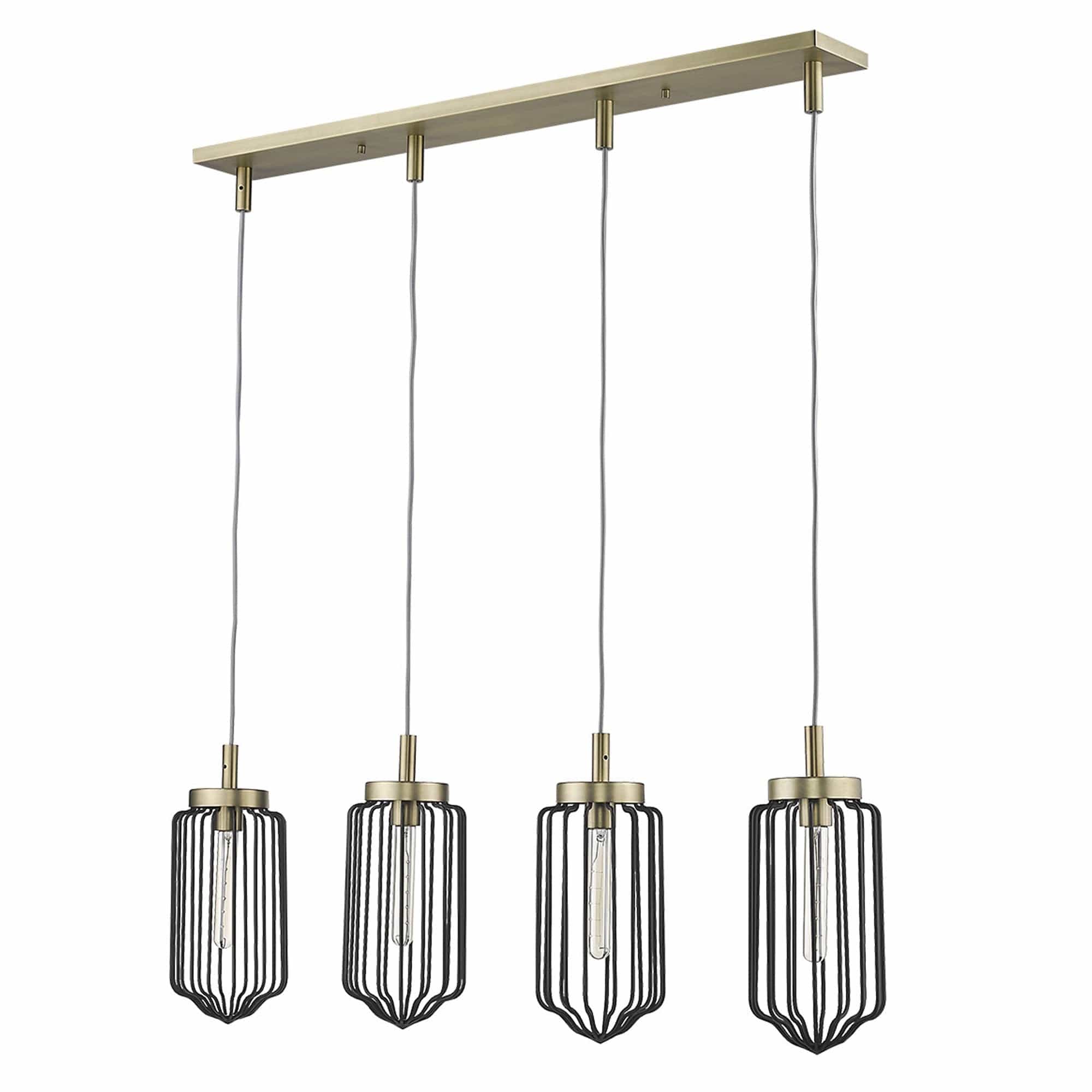 Reece 4-Light Aged Brass Island Pendant - Homeroots