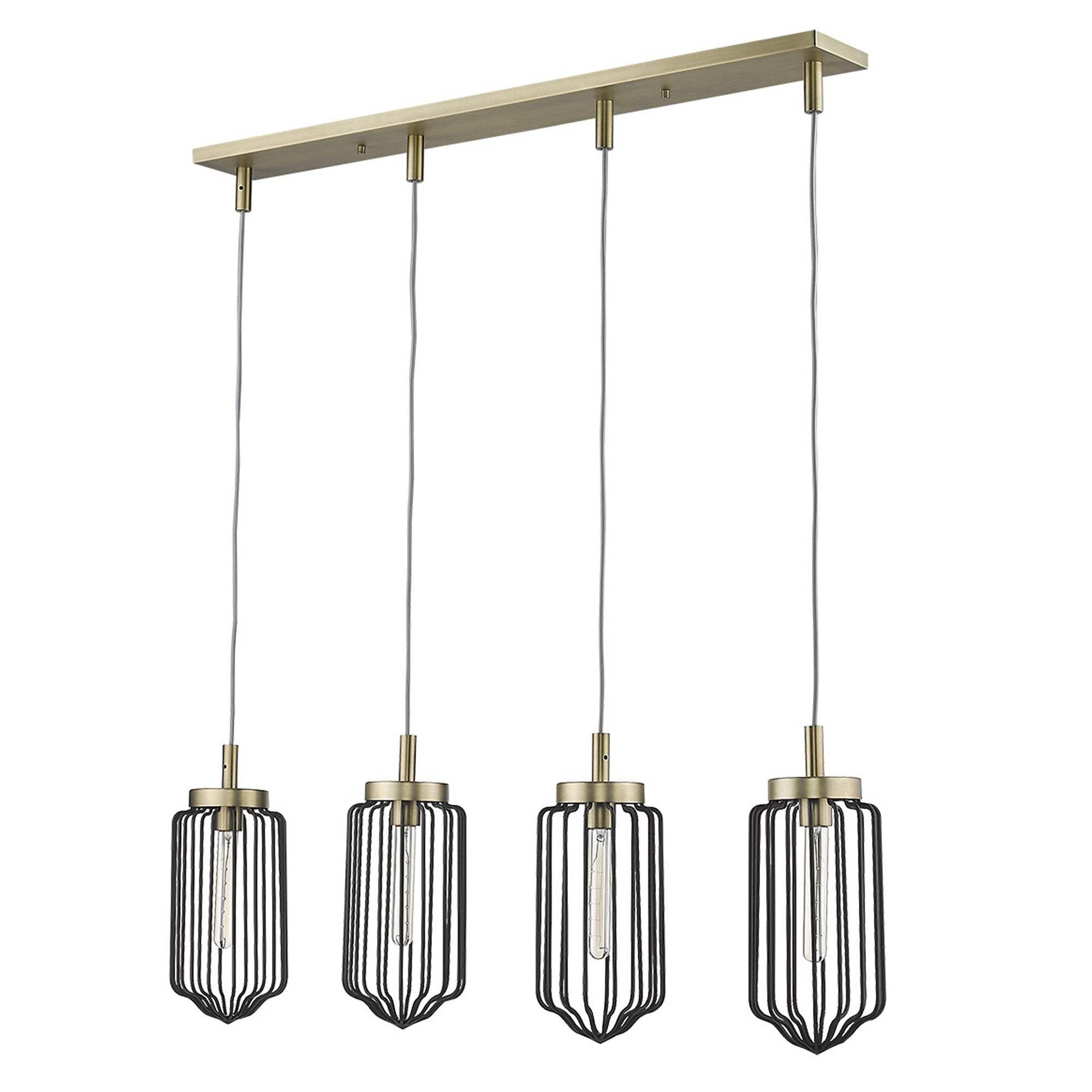 Reece 4-Light Aged Brass Island Pendant - Homeroots - Flyclothing LLC