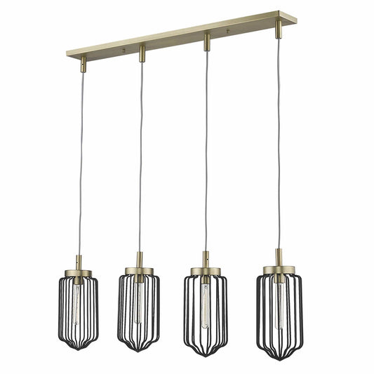 Reece 4-Light Aged Brass Island Pendant - Homeroots