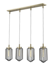 Reece 4-Light Aged Brass Island Pendant - Homeroots