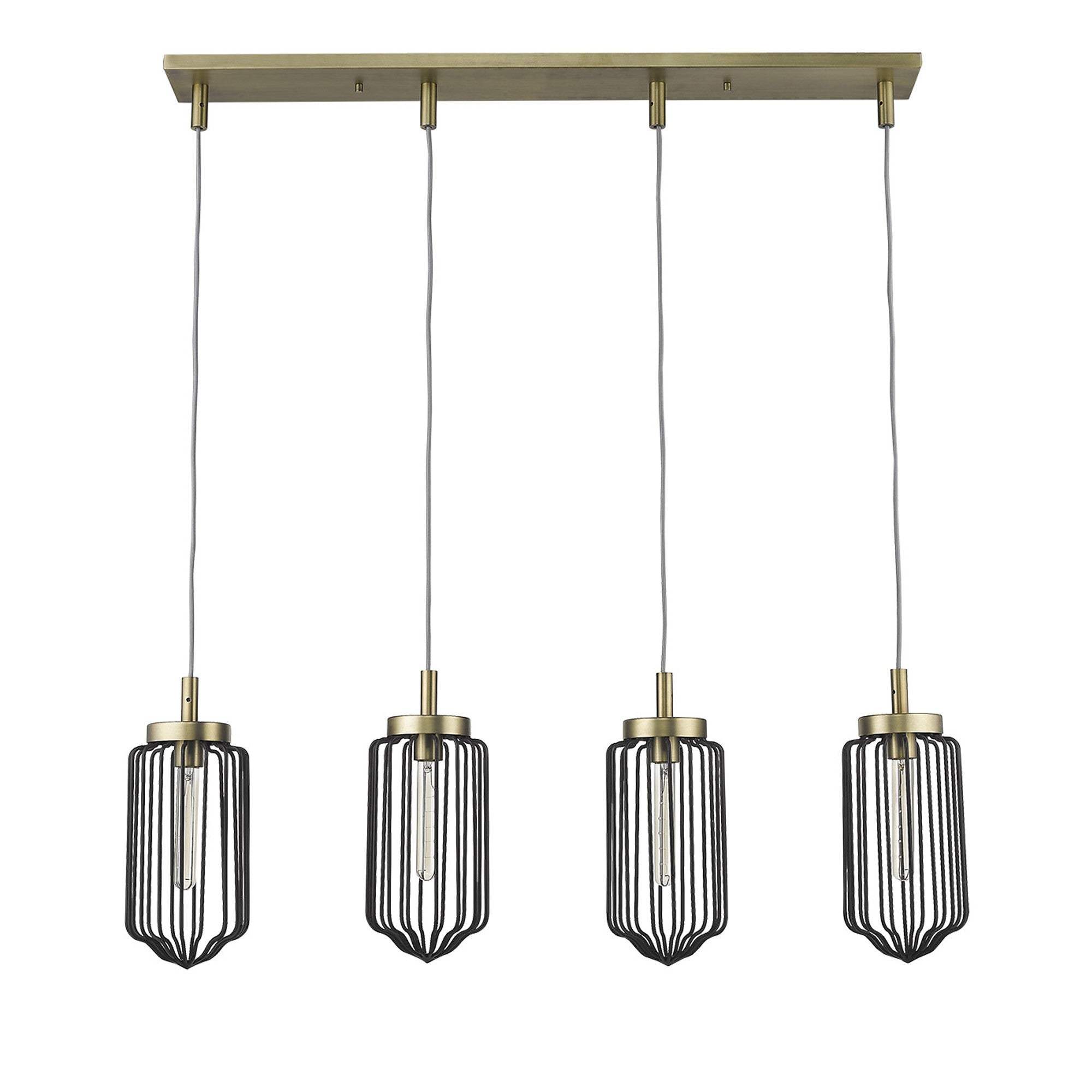 Reece 4-Light Aged Brass Island Pendant - Homeroots - Flyclothing LLC