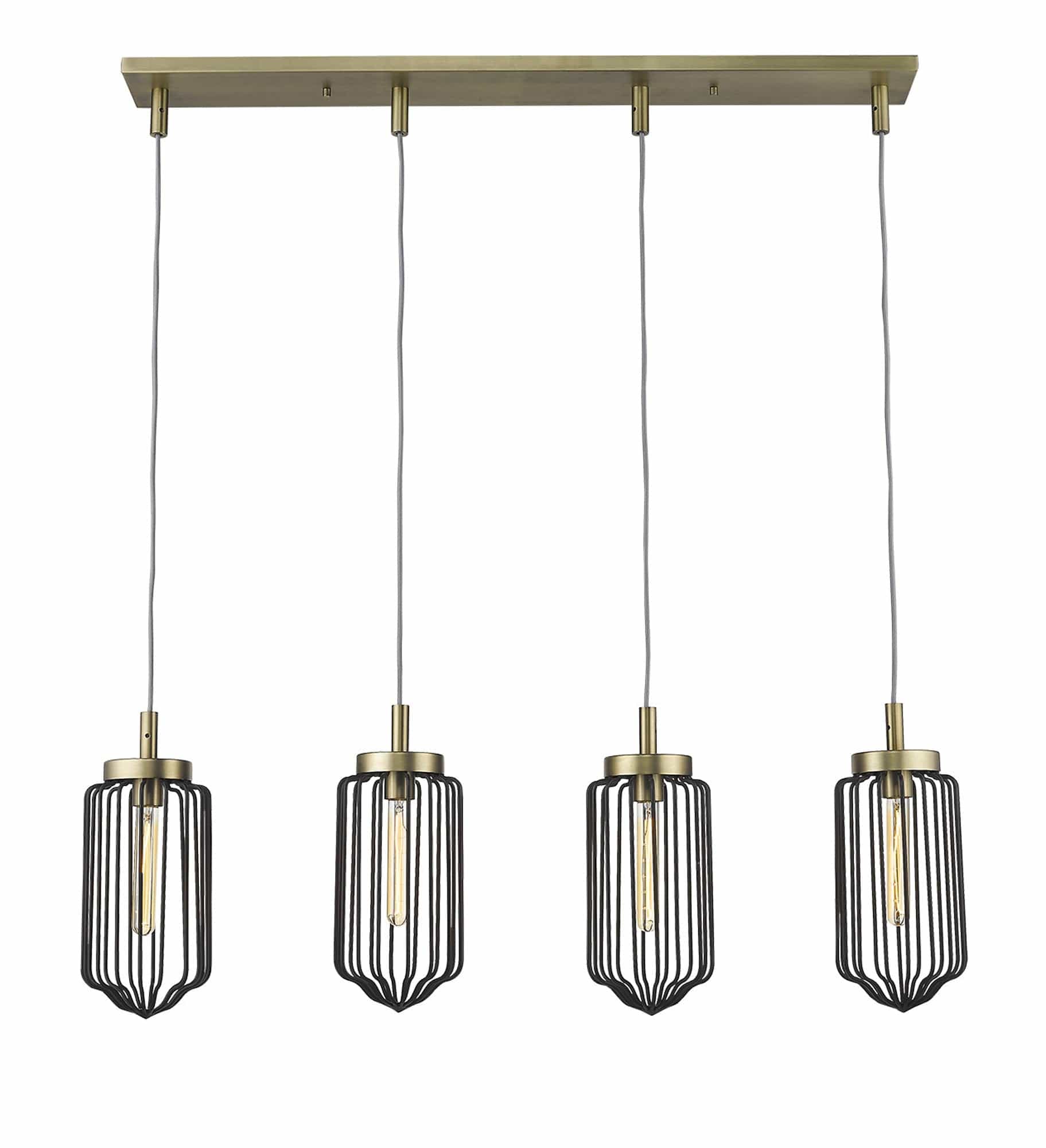 Reece 4-Light Aged Brass Island Pendant - Homeroots