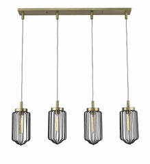 Reece 4-Light Aged Brass Island Pendant - Homeroots