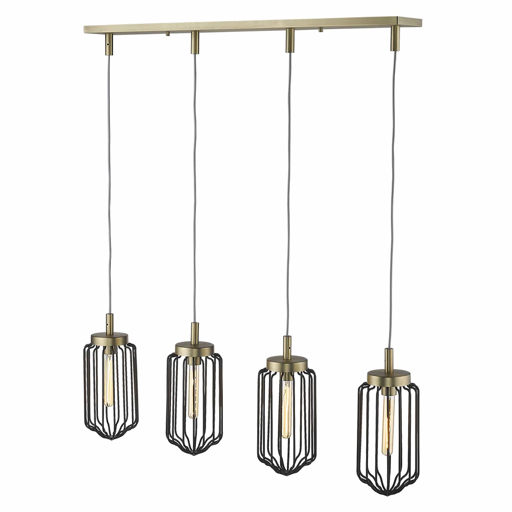 Reece 4-Light Aged Brass Island Pendant - Homeroots