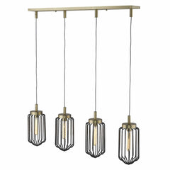 Reece 4-Light Aged Brass Island Pendant - Homeroots