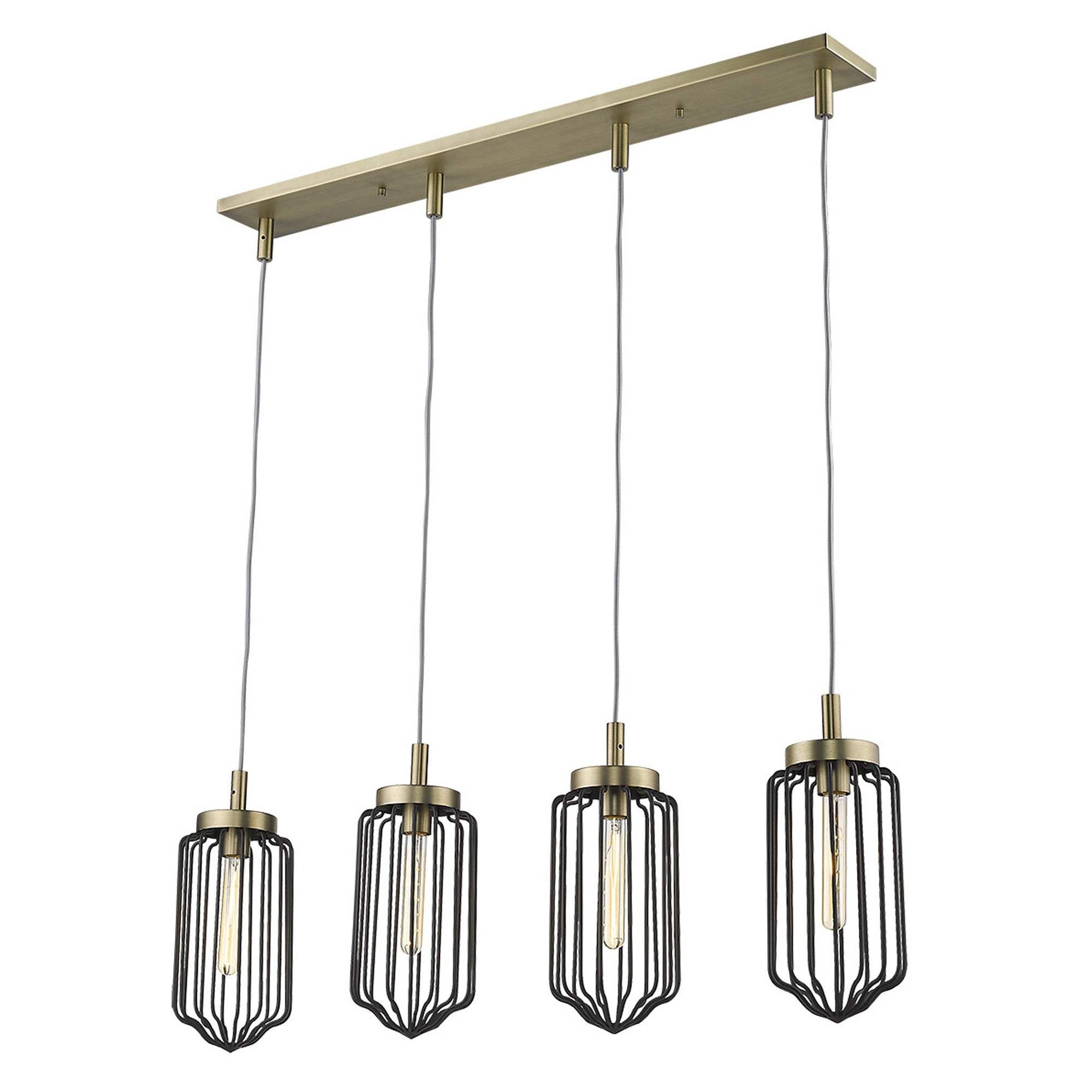 Reece 4-Light Aged Brass Island Pendant - Homeroots - Flyclothing LLC