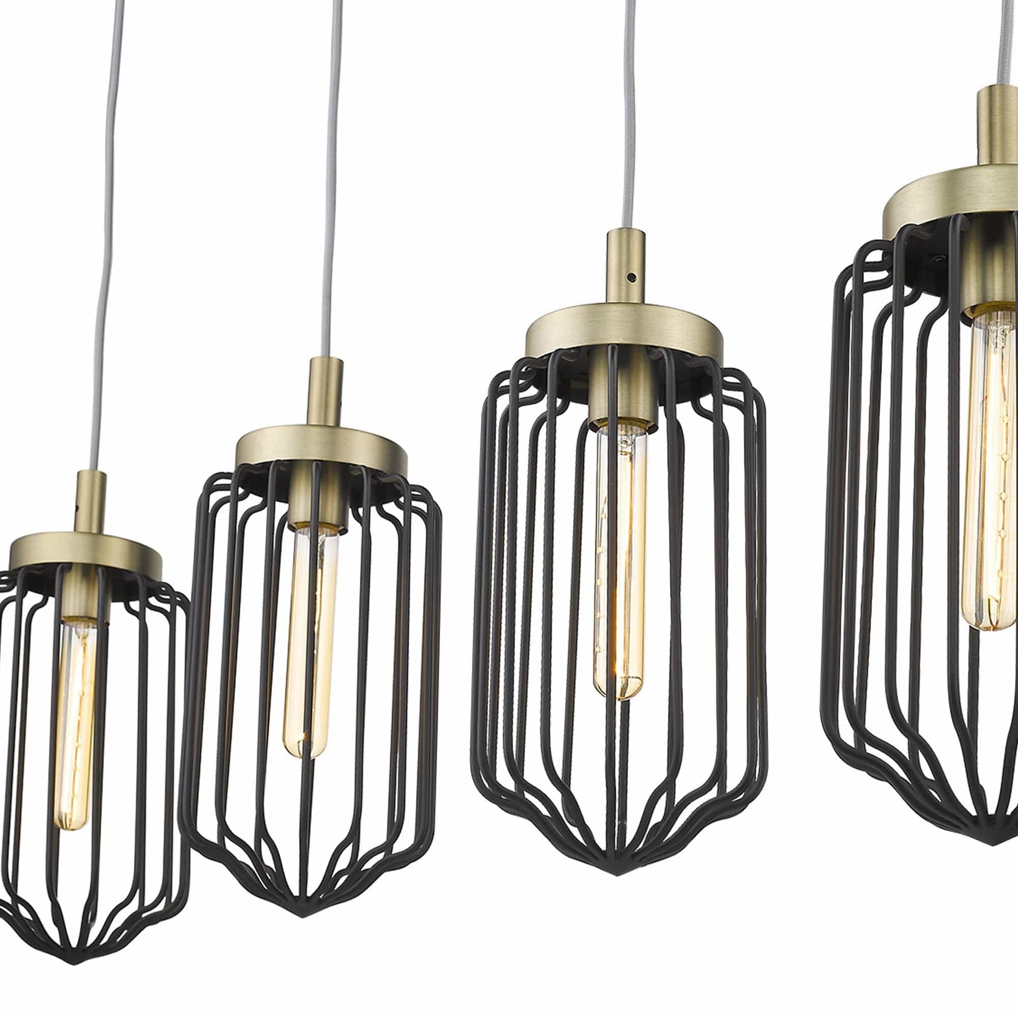 Reece 4-Light Aged Brass Island Pendant - Homeroots