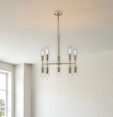Brass Candle Style Ten Light Metal Dimmable Chandelier - Homeroots - Flyclothing LLC