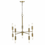Brass Candle Style Ten Light Metal Dimmable Chandelier - Homeroots - Flyclothing LLC