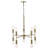 Brass Candle Style Ten Light Metal Dimmable Chandelier - Homeroots - Flyclothing LLC
