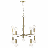 Brass Candle Style Ten Light Metal Dimmable Chandelier - Homeroots - Flyclothing LLC