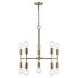 Brass Candle Style Ten Light Metal Dimmable Chandelier - Homeroots - Flyclothing LLC