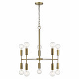 Brass Candle Style Ten Light Metal Dimmable Chandelier - Homeroots - Flyclothing LLC